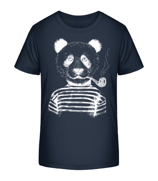 Hipster Panda - Detské bio tričko Stanley Stella - Namornícka modrá - Predné