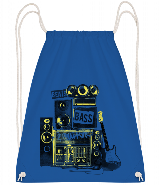 Beat Bass And Guitar - Drawstring batoh so šnúrkami - Kráľovská modrá - Predné