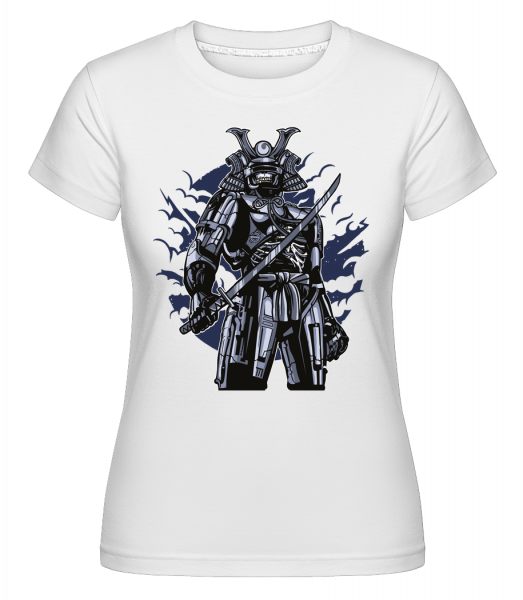Samurai Robot Skull -  Shirtinator tričko pre dámy - Biela - Predné
