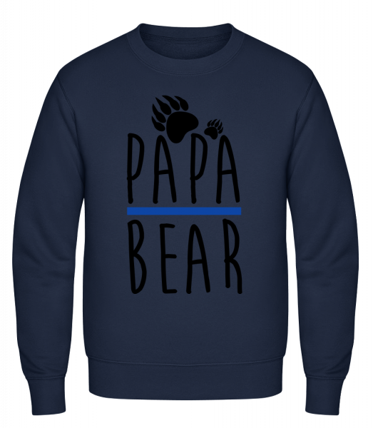 Papa Bear - Klasická mikina sg - Namornícka modrá - Predné
