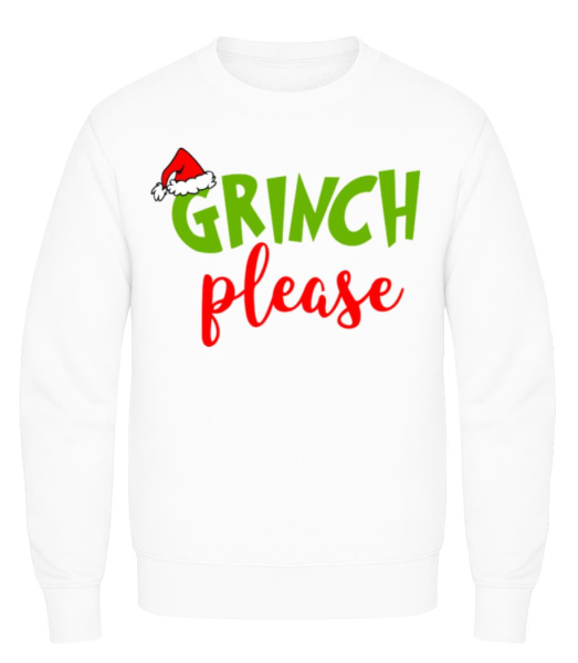 Grinch Please - Pánska mikina - Biela - Predné