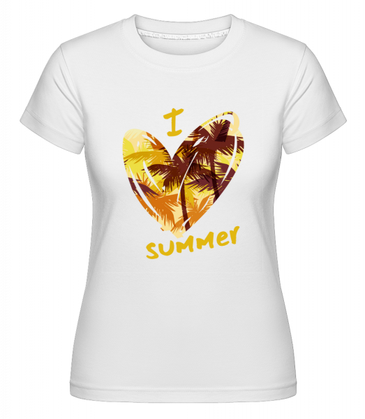 I Love Summer Heart -  Shirtinator tričko pre dámy - Biela - Predné
