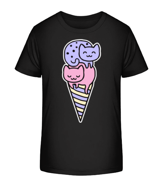 Kitten Ice Cream - Detské bio tričko Stanley Stella - Čierna - Predné