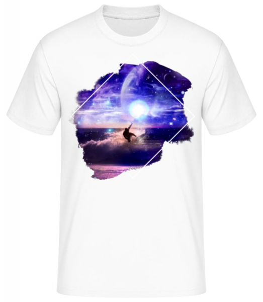 Galactic Surfer - Pánske basic tričko - Biela - Predné