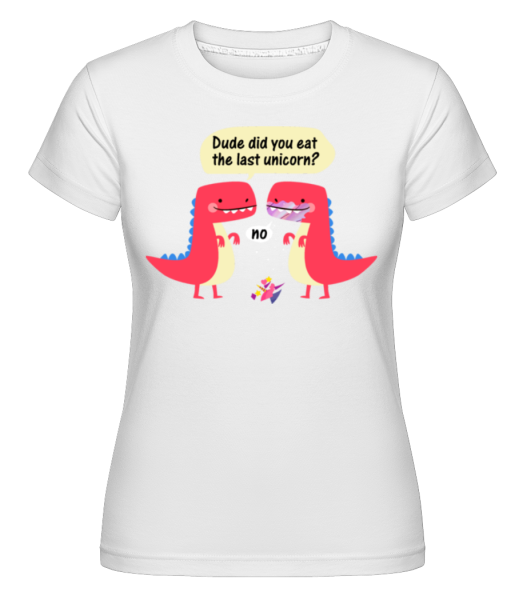 Last Unicorn A Dinosaurs -  Shirtinator tričko pre dámy - Biela - Predné