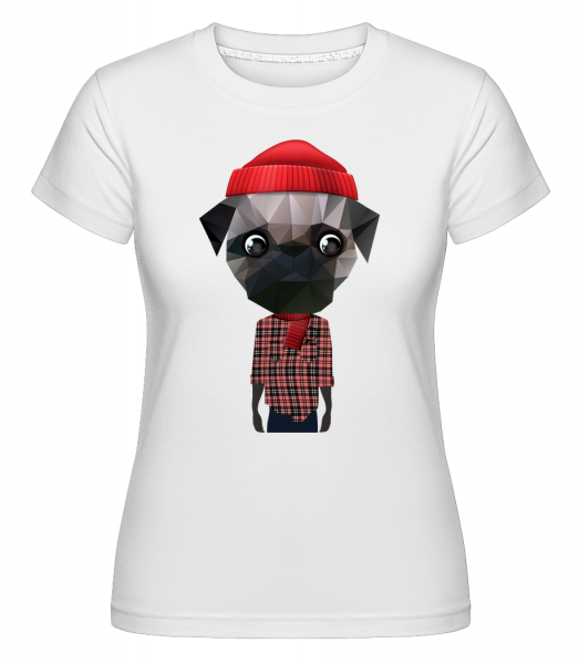 Polygon Dog Hipster -  Shirtinator tričko pre dámy - Biela - Predné