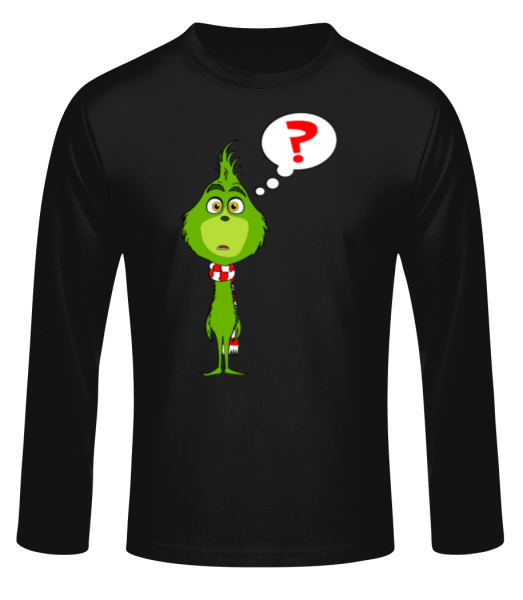 Grinch Kid - Pánske tričko s dlhým rukávom basic - Čierna - Predné