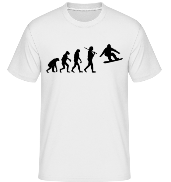 Evolúcia Snowboardingu -  Shirtinator tričko pre pánov - Biela - Predné