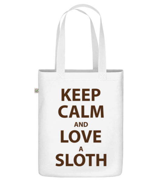 Keep Calm And Love A Sloth - Organická taška - Biela - Predné