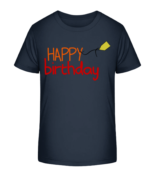 Happy Birthday - Detské bio tričko Stanley Stella - Namornícka modrá - Predné