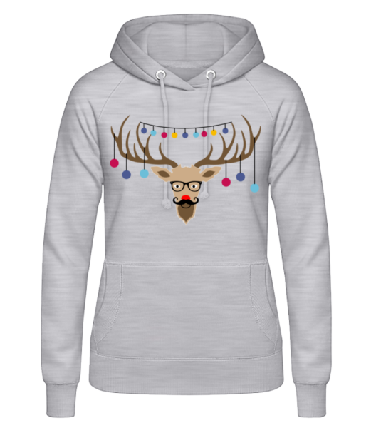 Christmas Reindeer - Dámska mikina - Melírovo šedá - Predné