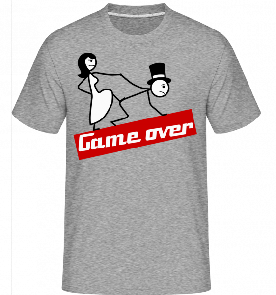 Koniec hry -  Shirtinator tričko pre pánov - Melírovo šedá - Predné