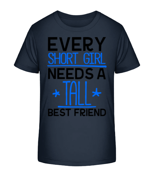 Vysoký Best Friend - Detské bio tričko Stanley Stella - Namornícka modrá - Predné