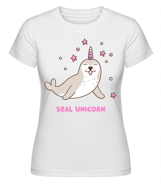 Seal Unicorn -  Shirtinator tričko pre dámy - Biela - Predné