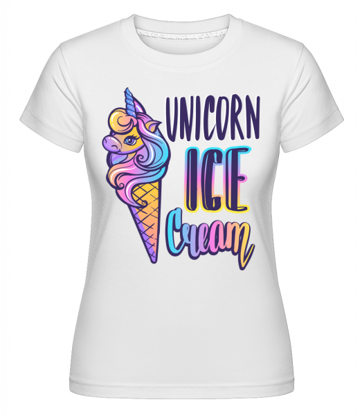 Unicorn Ice Cream -  Shirtinator tričko pre dámy - Biela - Predné