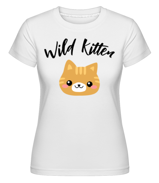 Wild Kitten -  Shirtinator tričko pre dámy - Biela - Predné
