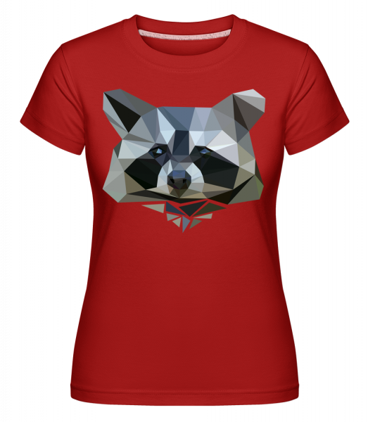 polygón racoon -  Shirtinator tričko pre dámy - Červená - Predné