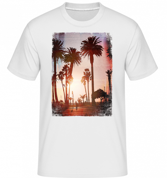 palm Promenade -  Shirtinator tričko pre pánov - Biela - Predné