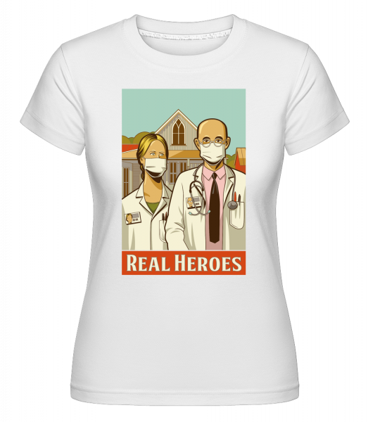 Real Heroes -  Shirtinator tričko pre dámy - Biela - Predné