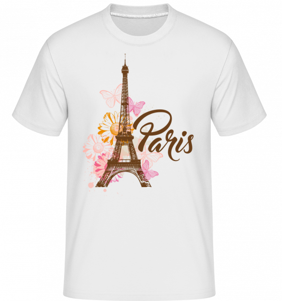 Paris France Brown -  Shirtinator tričko pre pánov - Biela - Predné