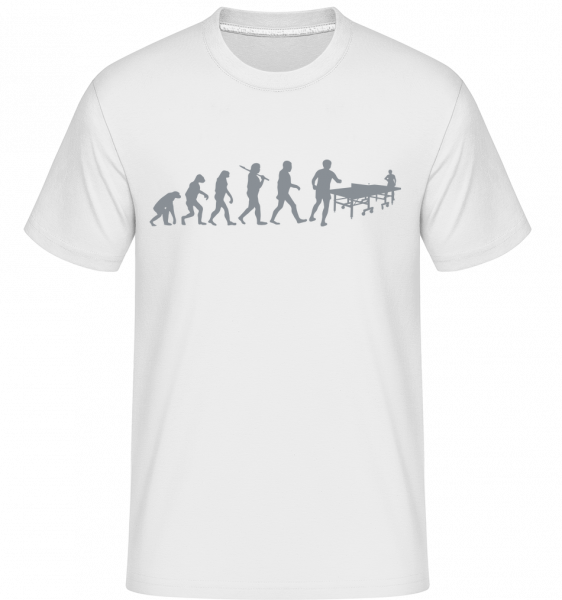 Evolution Of Table Tennis -  Shirtinator tričko pre pánov - Biela - Predné