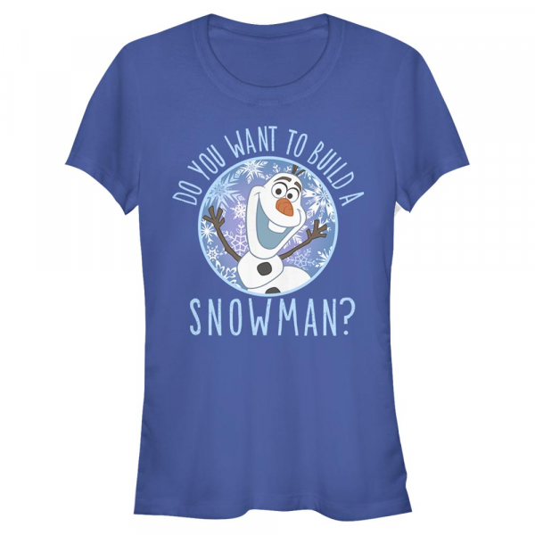Disney - Ľadové kráľovstvo - Olaf Build a Snowman - Dámske Tričko - Kráľovská modrá - Predné