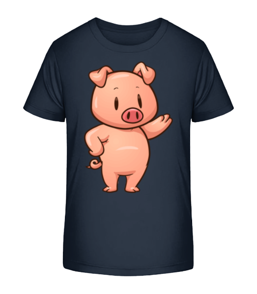 Piglet Standing Comic - Detské bio tričko Stanley Stella - Namornícka modrá - Predné