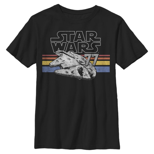 Star Wars - Millennium Falcon Falcon Stripes - Detské Tričko - Čierna - Predné