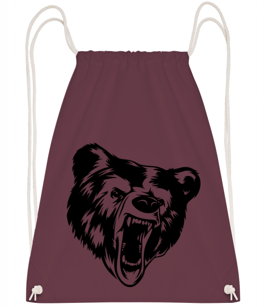 Wild Bear Icon - Drawstring batoh so šnúrkami - Bordeaux - Predné
