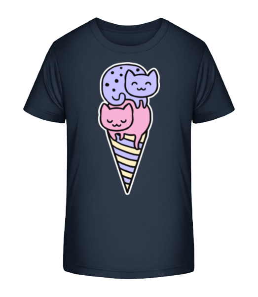 Kitten Ice Cream - Detské bio tričko Stanley Stella - Namornícka modrá - Predné