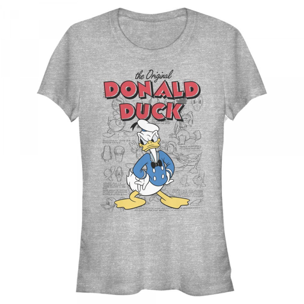 Disney Classics - Mickey Mouse - Donald Duck Original Donald Sketchbook - Dámske Tričko - Melírovo šedá - Predné
