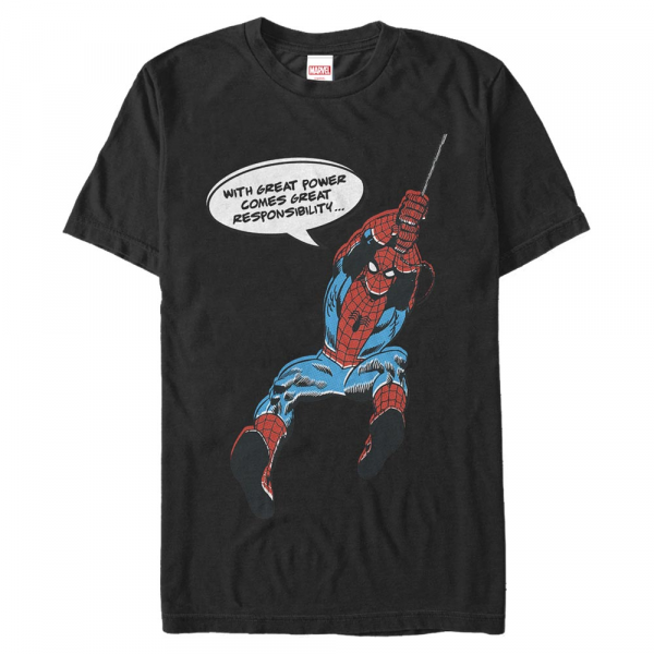 Marvel - Spider-Man - Spider-Man Vintage Spider - Pánske Tričko - Čierna - Predné