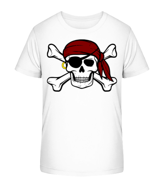 Pirate Skull - Detské bio tričko Stanley Stella - Biela - Predné