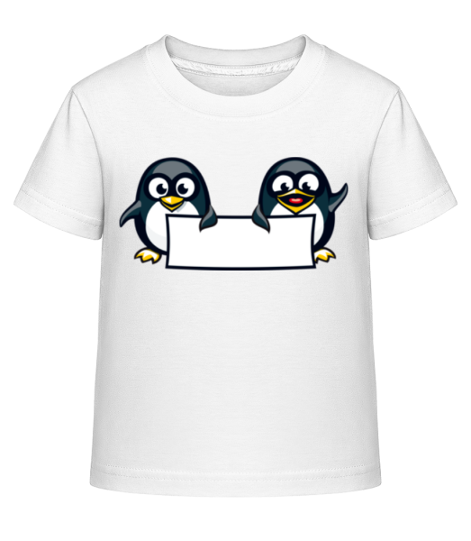 Cute Penguins Sign - Detské Shirtinator tričko - Biela - Predné