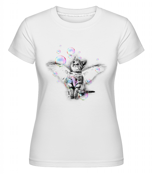 mydlová bublina Cat -  Shirtinator tričko pre dámy - Biela - Predné