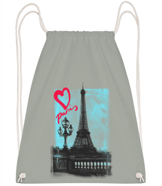 Paris love - Drawstring batoh so šnúrkami - Antracit - Predné
