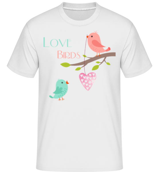 láska Vtáky -  Shirtinator tričko pre pánov - Biela - Predné