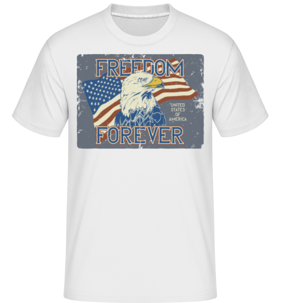 Freedom Forever -  Shirtinator tričko pre pánov - Biela - Predné