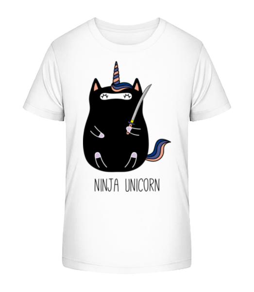 Ninja Unicorn - Detské bio tričko Stanley Stella - Biela - Predné