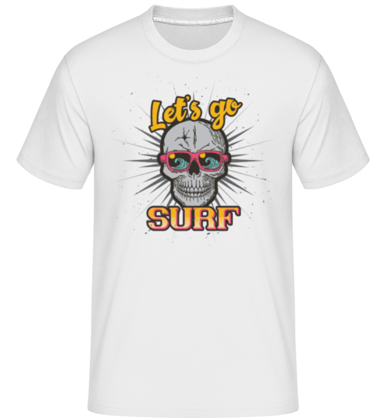 Let´s Go Surf -  Shirtinator tričko pre pánov - Biela - Predné