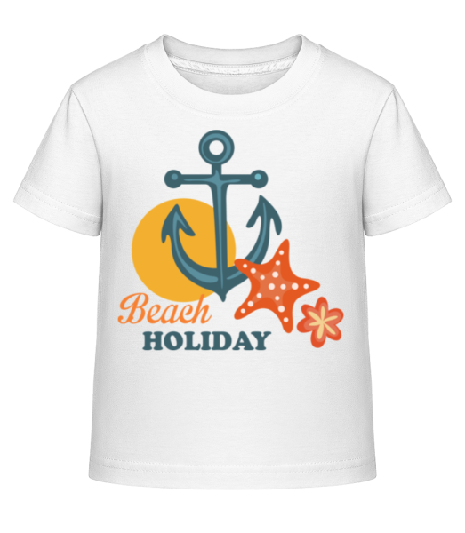 Beach Holiday Logo - Detské Shirtinator tričko - Biela - Predné
