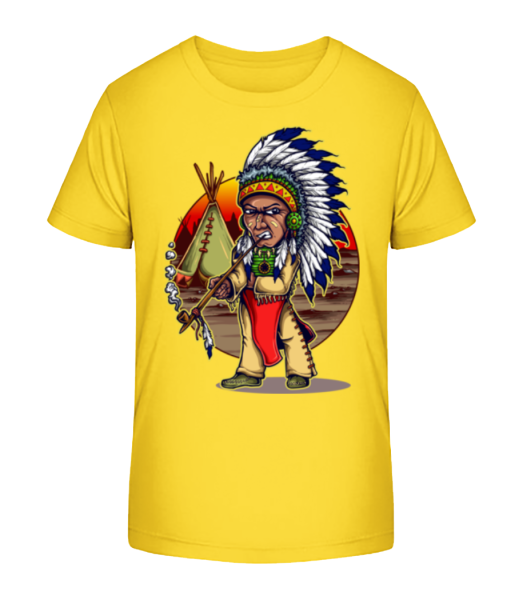 fajčí Indian - Detské bio tričko Stanley Stella - Žltá - Predné