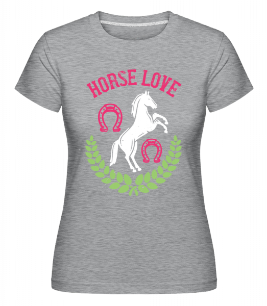 Horse Love -  Shirtinator tričko pre dámy - Melírovo šedá - Predné