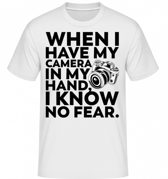 Keď mám Môj fotoaparát v ruke -  Shirtinator tričko pre pánov - Biela - Predné