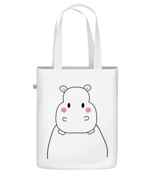 Cute Hippopotamus - Organická taška - Biela - Predné