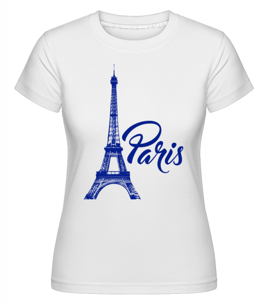 Paris France Modrá -  Shirtinator tričko pre dámy - Biela - Predné