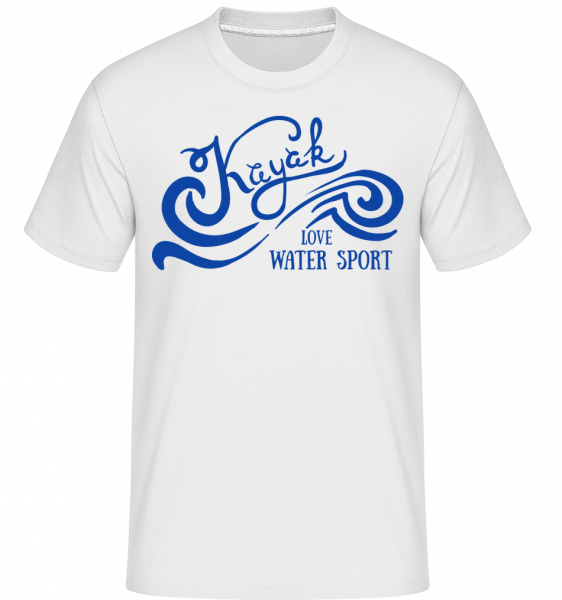 Kajak Logo Modrá -  Shirtinator tričko pre pánov - Biela - Predné