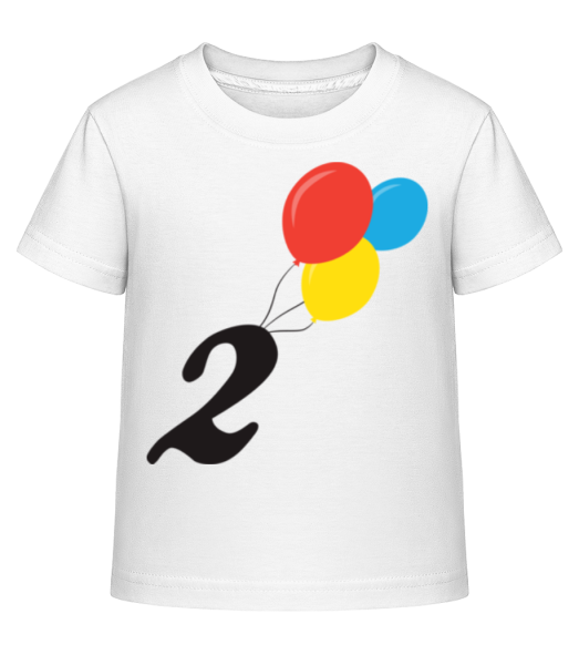 Anniversary 2 Balloons - Detské Shirtinator tričko - Biela - Predné
