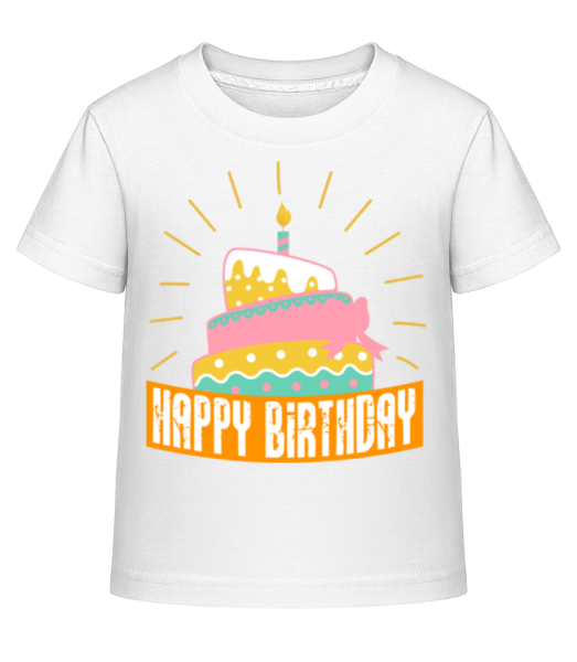 Happy Birthday Cake - Detské Shirtinator tričko - Biela - Predné