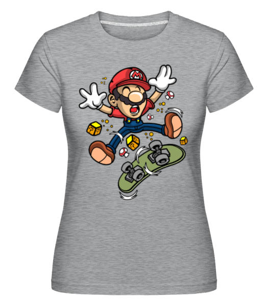 Mario Skater -  Shirtinator tričko pre dámy - Melírovo šedá - Predné
